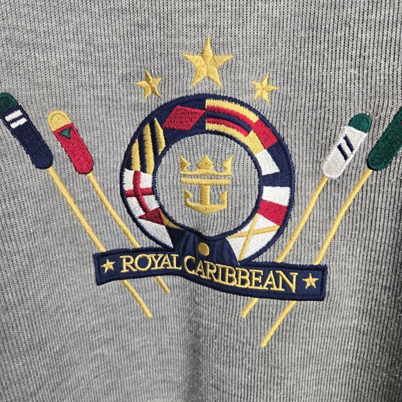 Vintage Royal Caribbean International Men's Sweater Stripe Blue/Grey - Size XL - Picture 3 of 6
